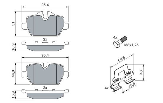 Brake Pad Set, disc brake BP1181 Bosch