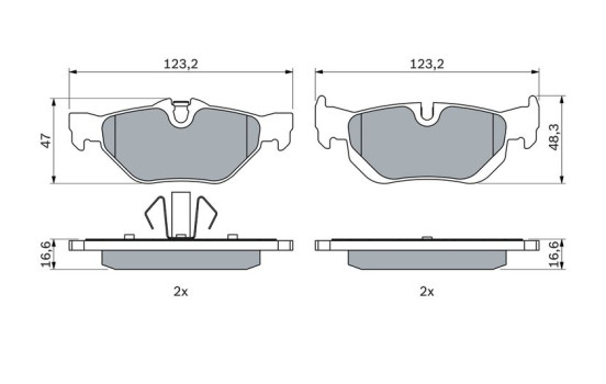 Brake Pad Set, disc brake BP1184 Bosch, Image 3