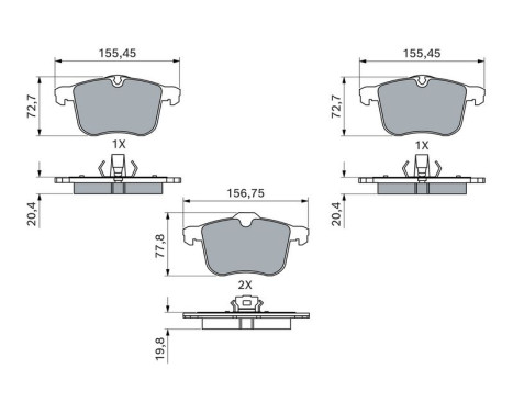 Brake Pad Set, disc brake BP1192 Bosch, Image 7