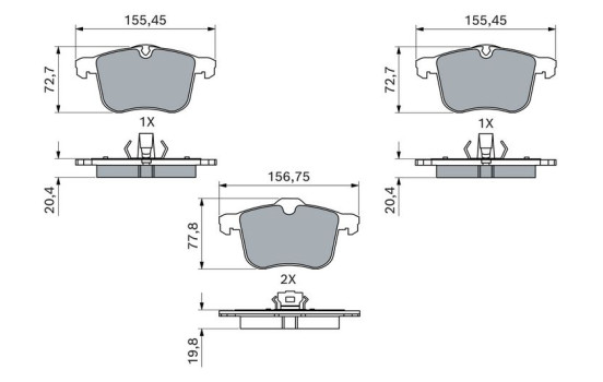 Brake Pad Set, disc brake BP1192 Bosch, Image 7