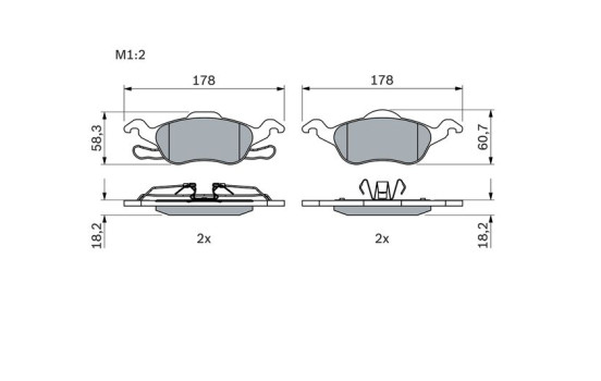 Brake Pad Set, disc brake BP1196 Bosch, Image 3