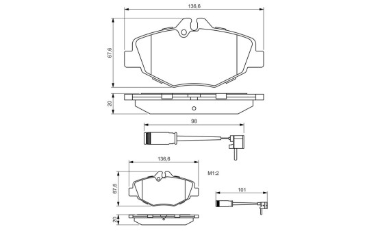 Brake Pad Set, disc brake BP1197 Bosch, Image 6