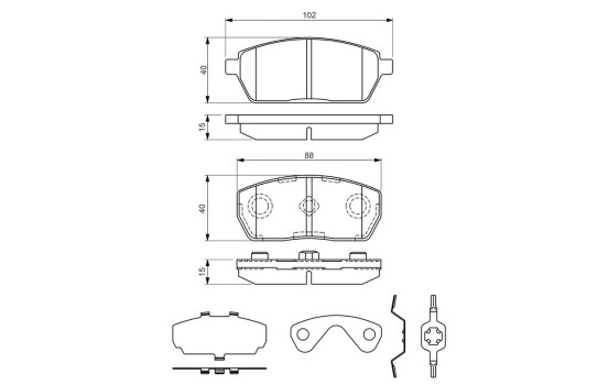 Brake pad set, disc brake BP1202 Bosch, Image 2