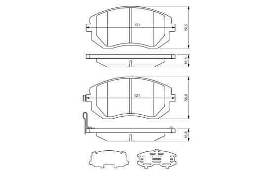 Brake Pad Set, disc brake BP1205 Bosch, Image 6