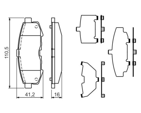 Brake Pad Set, disc brake BP1209 Bosch, Image 2