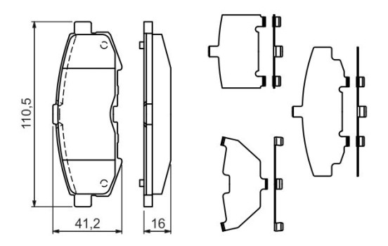 Brake Pad Set, disc brake BP1209 Bosch, Image 2