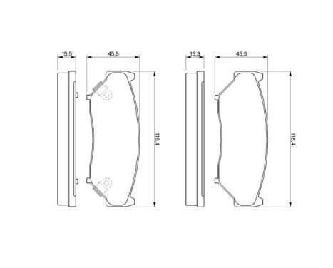 Brake Pad Set, disc brake BP121 Bosch, Image 5