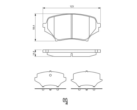 Brake Pad Set, disc brake BP1212 Bosch, Image 2