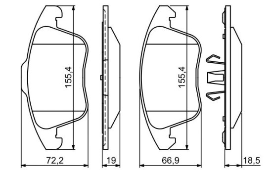 Brake Pad Set, disc brake BP1214 Bosch, Image 3