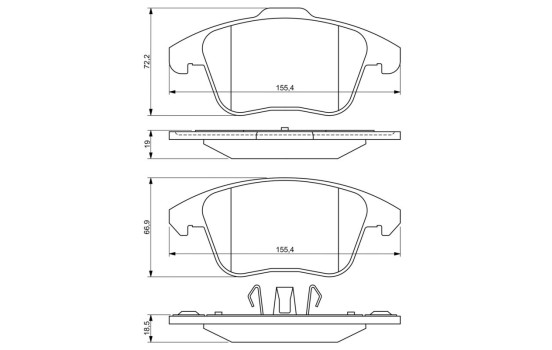 Brake Pad Set, disc brake BP1214 Bosch, Image 8