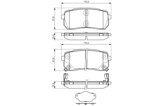 Brake Pad Set, disc brake BP1217 Bosch, Image 8