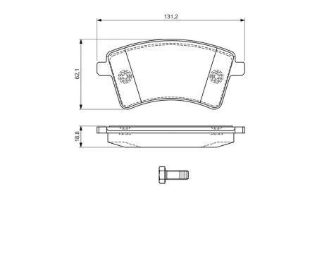 Brake Pad Set, disc brake BP1222 Bosch, Image 8