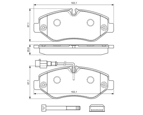 Brake Pad Set, disc brake BP1224 Bosch, Image 8