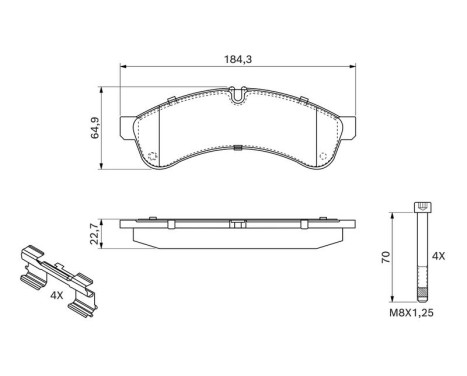 Brake Pad Set, disc brake BP1225 Bosch, Image 7