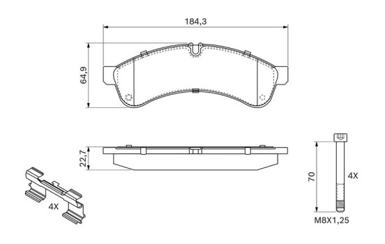 Brake Pad Set, disc brake BP1225 Bosch, Image 7
