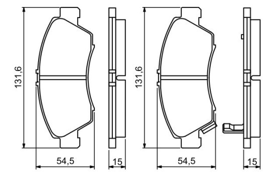 Brake Pad Set, disc brake BP1234 Bosch, Image 3