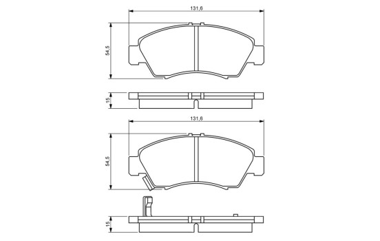 Brake Pad Set, disc brake BP1234 Bosch, Image 8