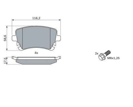 Brake Pad Set, disc brake BP1235 Bosch, Image 7