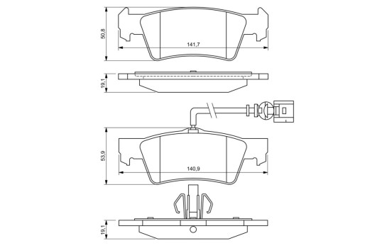 Brake Pad Set, disc brake BP1237 Bosch, Image 8