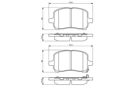 Brake Pad Set, disc brake BP1240 Bosch, Image 6
