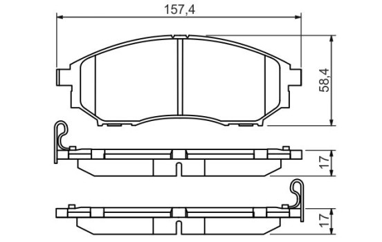Brake Pad Set, disc brake BP1244 Bosch, Image 3