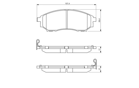 Brake Pad Set, disc brake BP1244 Bosch, Image 8