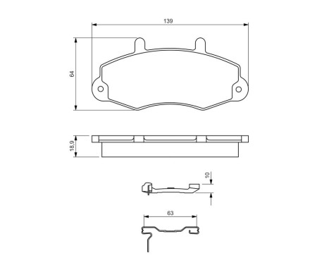 Brake Pad Set, disc brake BP1245 Bosch, Image 6