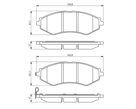 Brake Pad Set, disc brake BP1251 Bosch, Image 6