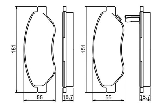 Brake Pad Set, disc brake BP1253 Bosch, Image 3