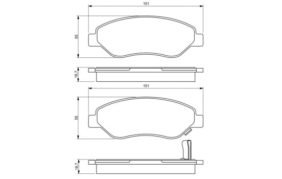 Brake Pad Set, disc brake BP1253 Bosch, Image 8