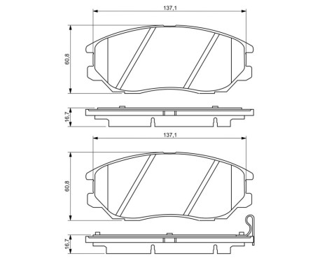 Brake Pad Set, disc brake BP1255 Bosch, Image 8
