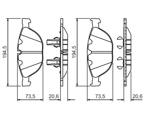 Brake Pad Set, disc brake BP1257 Bosch, Image 7