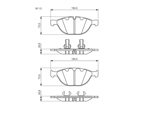 Brake Pad Set, disc brake BP1257 Bosch, Image 8