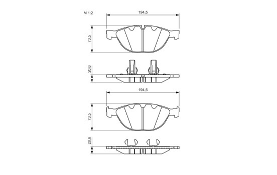 Brake Pad Set, disc brake BP1257 Bosch, Image 8