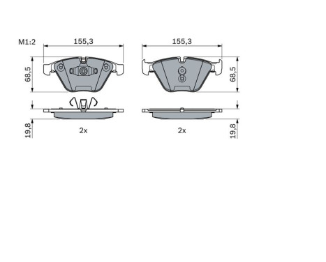 Brake Pad Set, disc brake BP1262 Bosch, Image 7