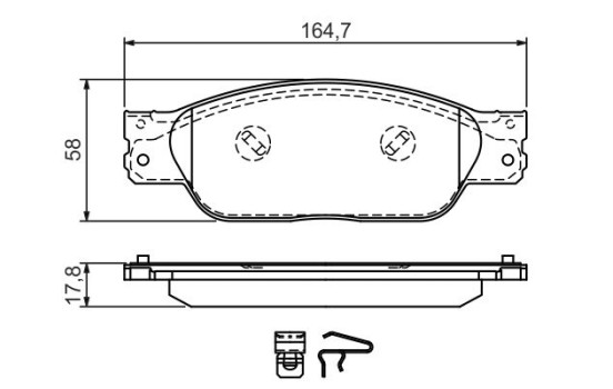 Brake Pad Set, disc brake BP1263 Bosch, Image 3
