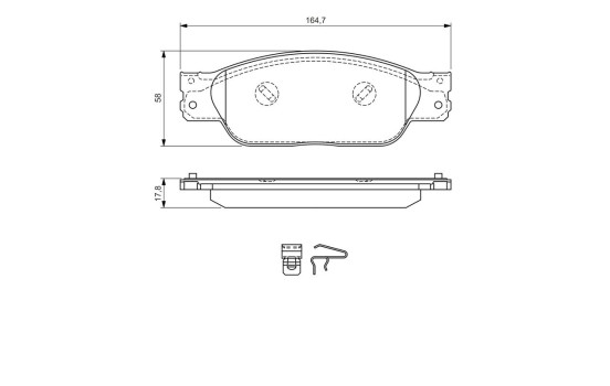 Brake Pad Set, disc brake BP1263 Bosch, Image 8
