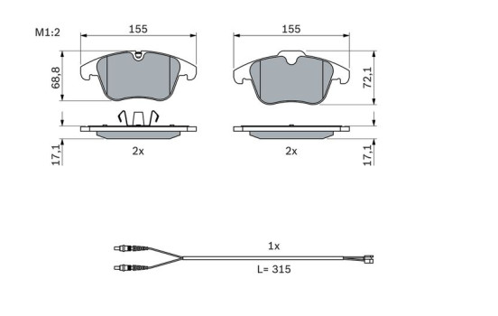 Brake Pad Set, disc brake BP1279 Bosch