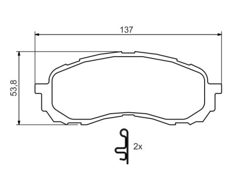 Brake Pad Set, disc brake BP1281 Bosch, Image 2