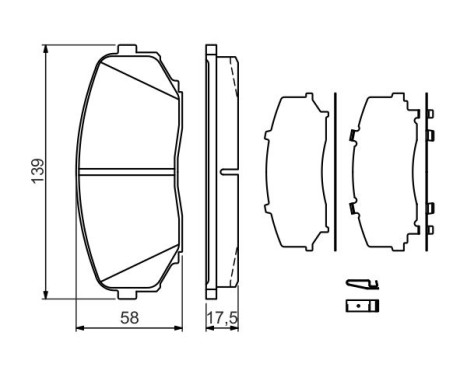 Brake Pad Set, disc brake BP1283 Bosch, Image 5