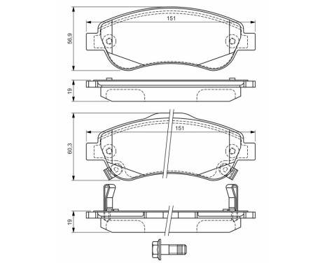 Brake Pad Set, disc brake BP1287 Bosch, Image 8