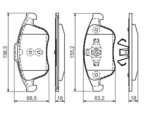 Brake Pad Set, disc brake BP1289 Bosch, Image 7