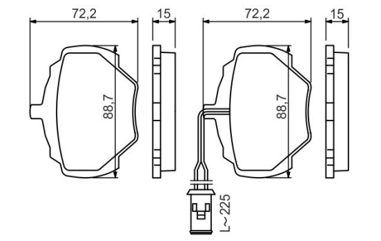 Brake Pad Set, disc brake BP129 Bosch, Image 3