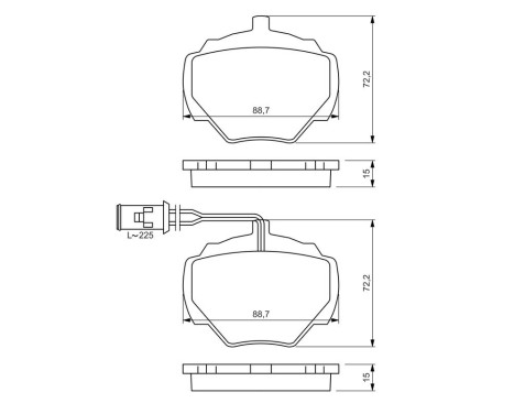 Brake Pad Set, disc brake BP129 Bosch, Image 6