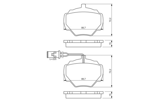 Brake Pad Set, disc brake BP129 Bosch, Image 6