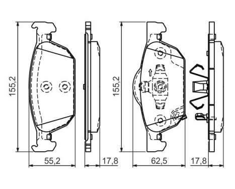 Brake Pad Set, disc brake BP1291 Bosch, Image 7