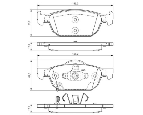 Brake Pad Set, disc brake BP1291 Bosch, Image 8