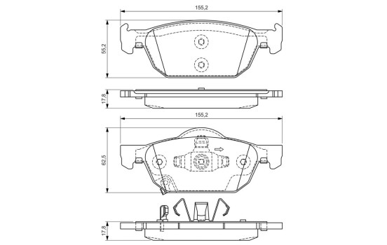 Brake Pad Set, disc brake BP1291 Bosch, Image 8