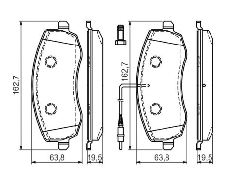 Brake Pad Set, disc brake BP1293 Bosch, Image 3