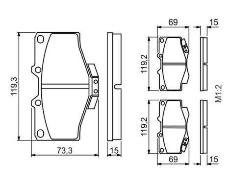 Brake Pad Set, disc brake BP130 Bosch, Image 7